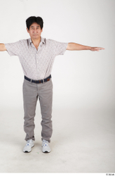 Whole Body Man T poses Asian Casual Slim Standing Street photo references